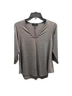 Comfy USA Heather Brown V-Neck Tunic Top XS